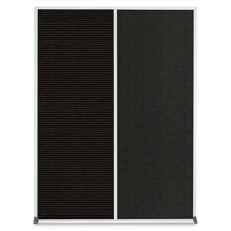 United Visual Products Single Door Radius Plus Corkboard, 36"X UV8002PLUS-BLACK-RUBBER